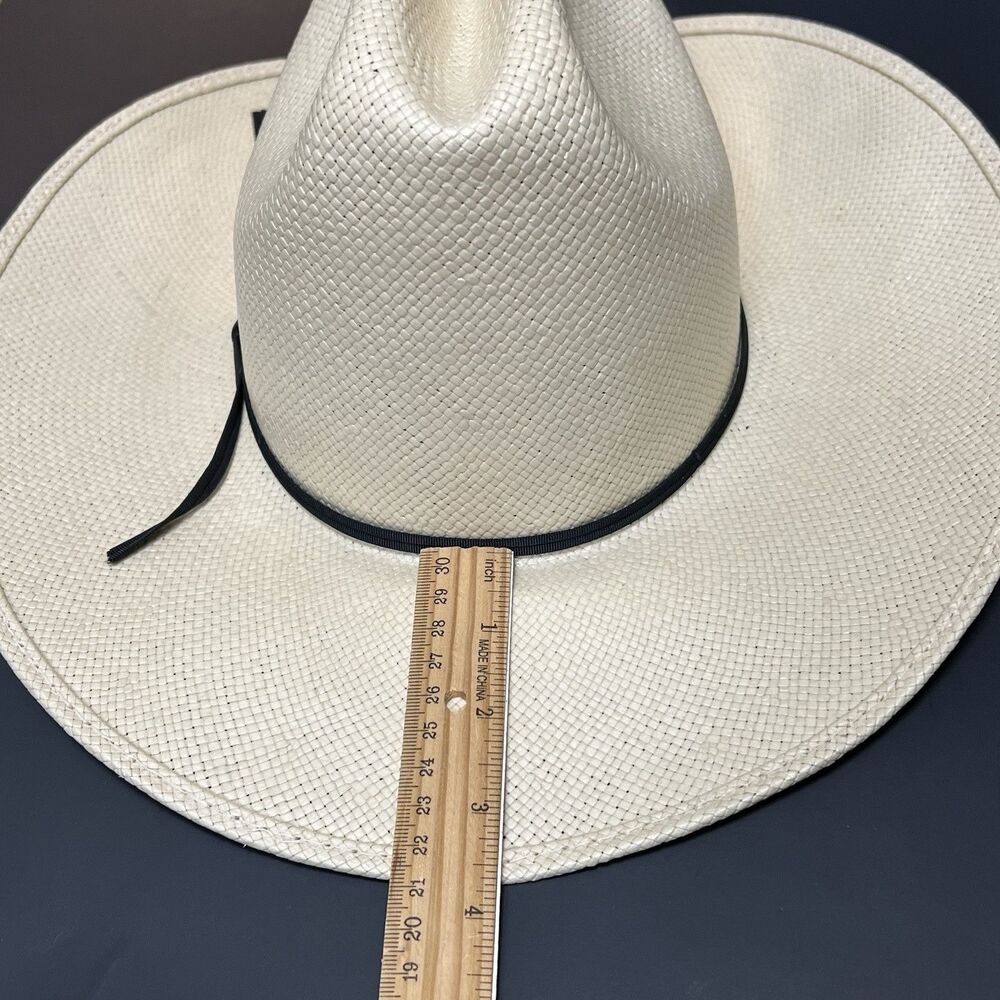 Texas Hat Company Straw Cowboy Hat “Big Bend” Mens Size Small Black Hatband New - Picture 12 of 14
